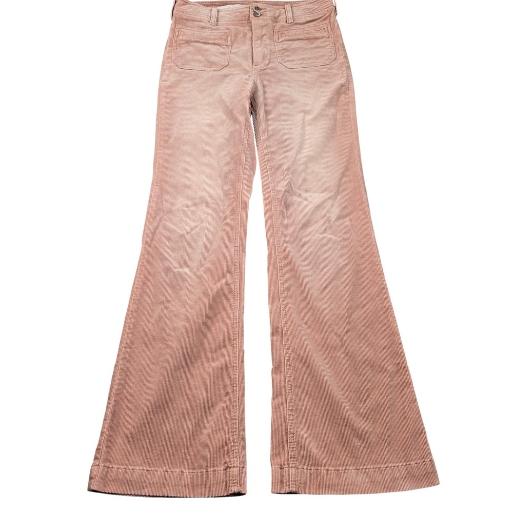 Pilcro Pants Womens 26P Pink Corduroy Trouser Bootcut Petite Casual Pockets